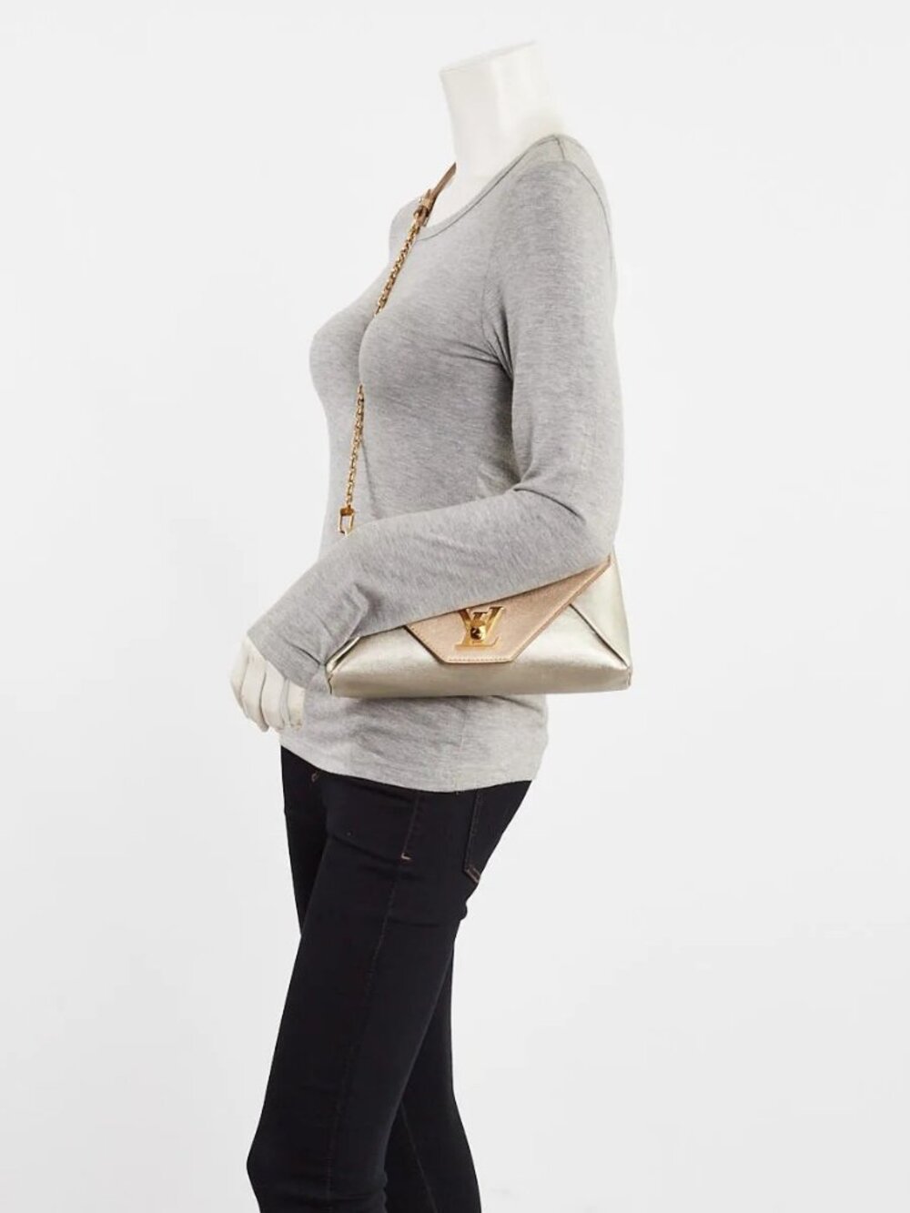 Louis Vuitton Gold Calfskin Leather Love Note Bag